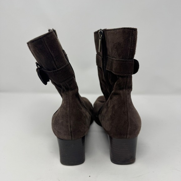 Bandolino Women Brown Suede Buckle Ankle Boots Block Heel Zip Up Size 9.5 M - Picture 5 of 9